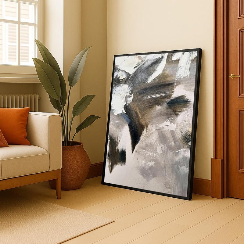 ماركتنا لوحة قماشية بتصميم الفن التجريدي مع برواز مجوف مقاس (50×70) قطعة واحدة - Image 3