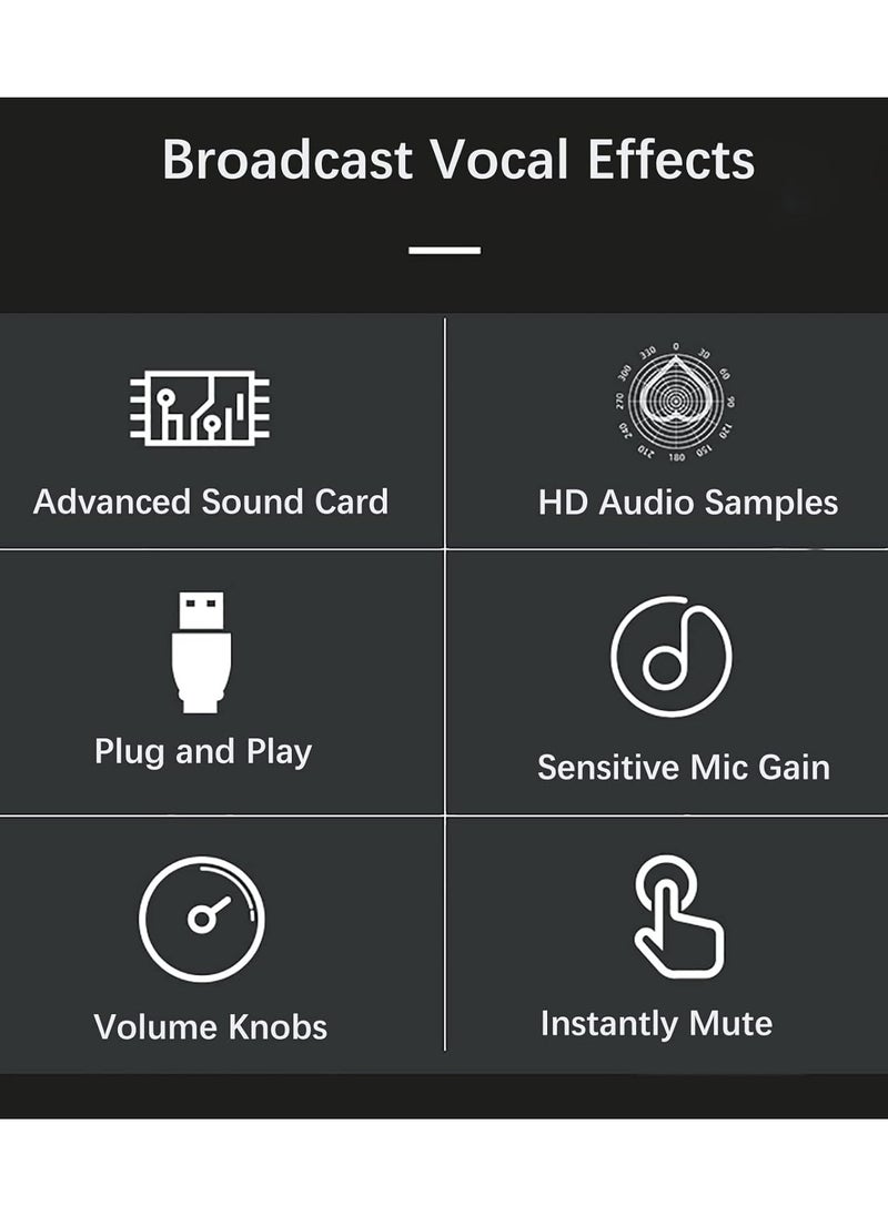 Generic - USB Microphone JD900 , Computer Condenser Gaming Mic for PC, Mac, Gaming, Recording, Streaming, Podcasting,Studio, USB C Plug and Play, Mute Button, Headphone Output, Volume Control - Image 1