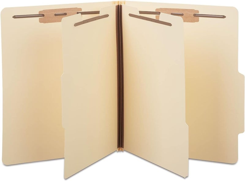 Staples 384872 Paperboard Classification Folders 25 Top Tab LTR 2 Div Manila 10BX - Image 1