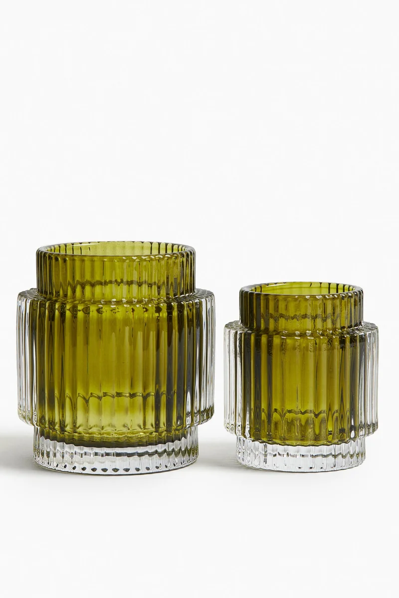 H&M Glass candle holder