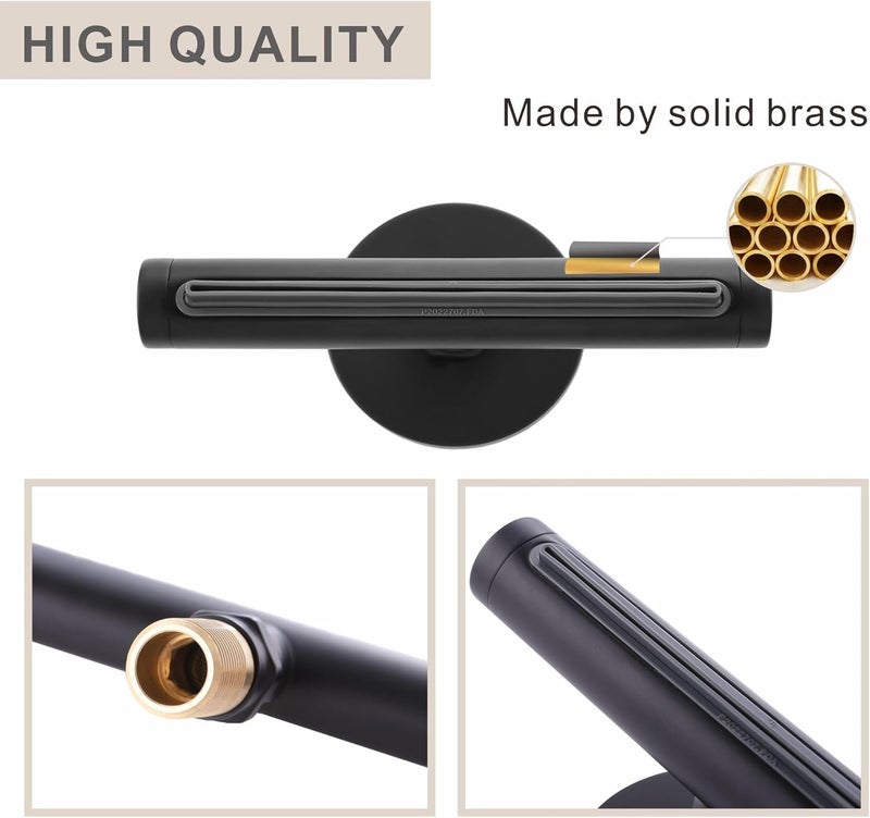 SKOWLL Shower Waterfall Adjustable, Wall Mount Rain Modern Waterfall Shower Set, Matte Black Waterfall Showerhead Jet, High Pressure Shower Spray Jets - Image 5