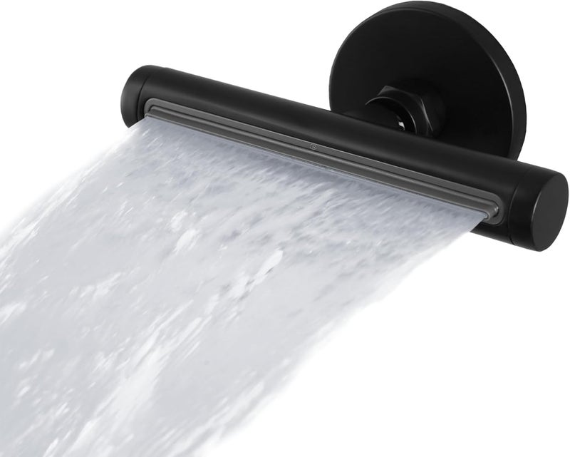 SKOWLL Shower Waterfall Adjustable, Wall Mount Rain Modern Waterfall Shower Set, Matte Black Waterfall Showerhead Jet, High Pressure Shower Spray Jets - Image 1