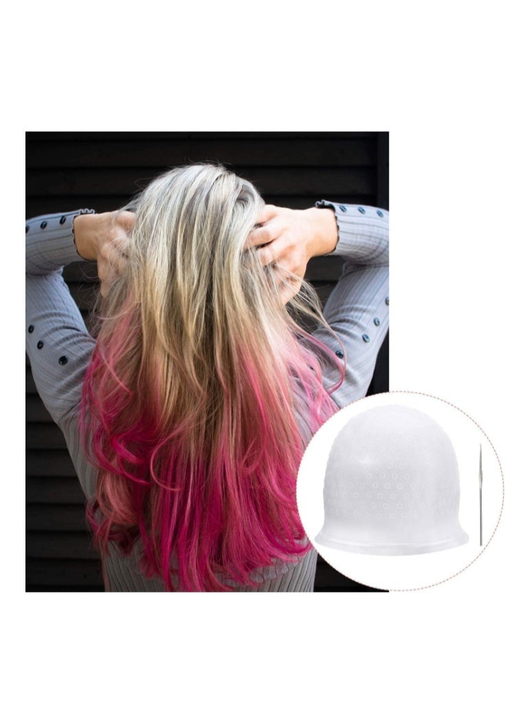 43℃ قبعة صبغ الشعر من السيليكون قابلة لإعادة الاستخدام متعددة الألوان لصبغ الشعر مع خطافات لصالونات التجميل المنزلية للنساء والرجال والفتيات لصبغ الشعر - Image 5