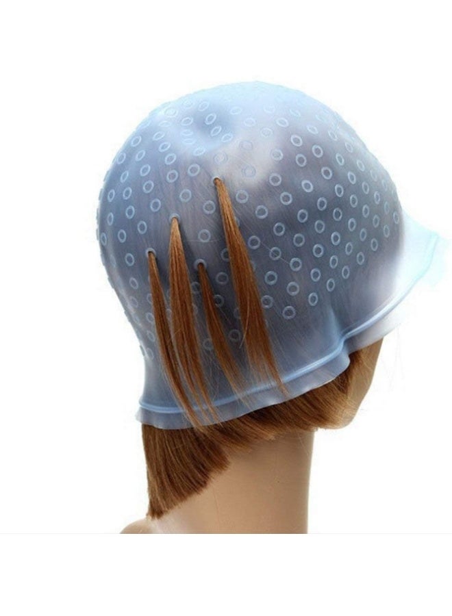 43℃ قبعة صبغ الشعر من السيليكون قابلة لإعادة الاستخدام متعددة الألوان لصبغ الشعر مع خطافات لصالونات التجميل المنزلية للنساء والرجال والفتيات لصبغ الشعر - Image 3