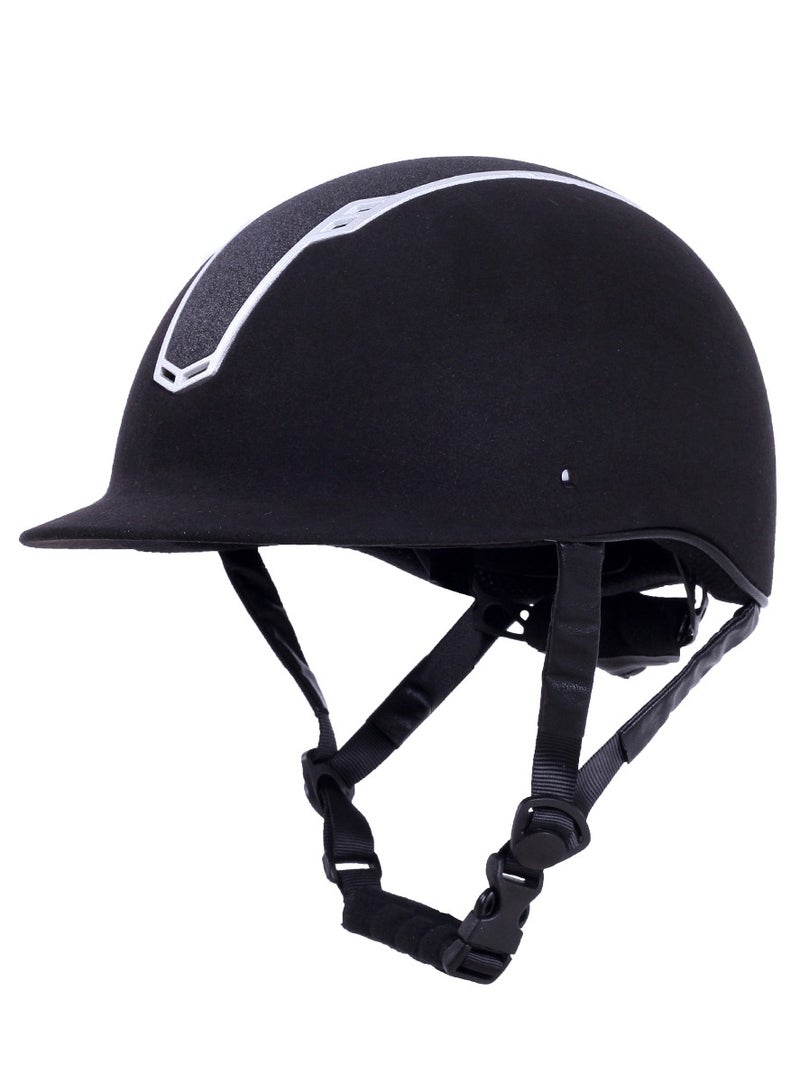 Royal Riders Royal Riders Premium Horse Riding Helmet for Men & Women - CE VG1 Certified, Suede, Sparkle & Chrome Finish, Lightweight & Breathable Equestrian Helmet - #E06-2006003 - Image 1