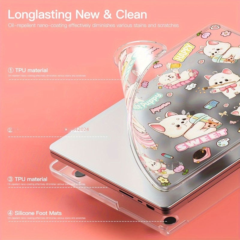 Macbook Pro 14 Case Transparent Scratch Resistant TPU Cover For Dogs DIY Fit - Image 4
