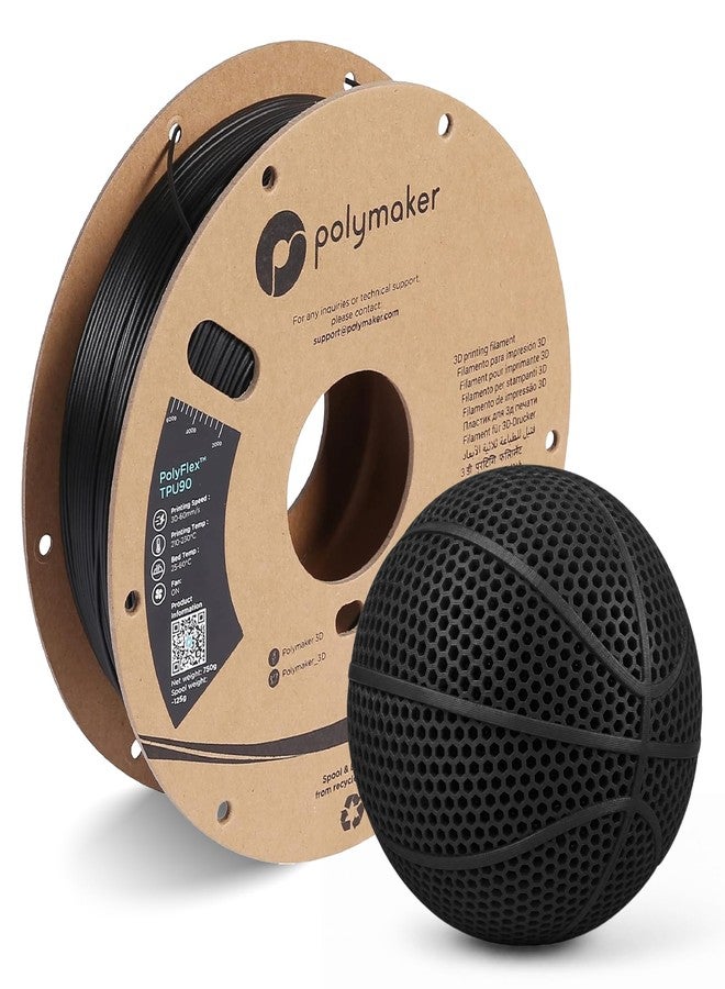 Polymaker TPU Filament 1.75mm Shore 90A 0.75kg Black - Image 1