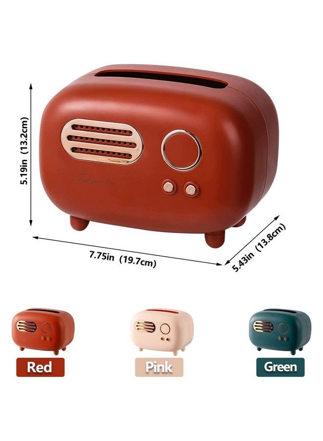 oddpod™ Vintage Retro Medium Tissue Box Holder & Paper Towel Dispenser for Office, Living Room, Bedroom, Night Stand & Desk - Deep Maroon - Image 2