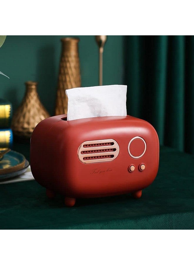 oddpod™ Vintage Retro Medium Tissue Box Holder & Paper Towel Dispenser for Office, Living Room, Bedroom, Night Stand & Desk - Deep Maroon - Image 3