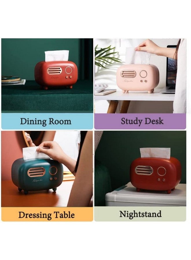 oddpod™ Vintage Retro Medium Tissue Box Holder & Paper Towel Dispenser for Office, Living Room, Bedroom, Night Stand & Desk - Deep Maroon - Image 5