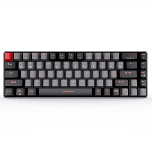 Qisan Mechanical Gaming Keyboard Dual Mode 2.4G/BT Wireless Keyboard with Blue Switch Mini Design (60% Keyboard) 68 Keys Computer Keyboard US Layout | Gaming Pc | Wireless Gaming Keyboard - Image 1