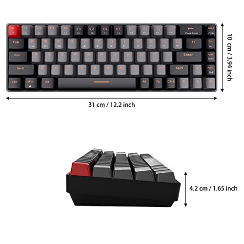 Qisan Mechanical Gaming Keyboard Dual Mode 2.4G/BT Wireless Keyboard with Blue Switch Mini Design (60% Keyboard) 68 Keys Computer Keyboard US Layout | Gaming Pc | Wireless Gaming Keyboard - Image 2