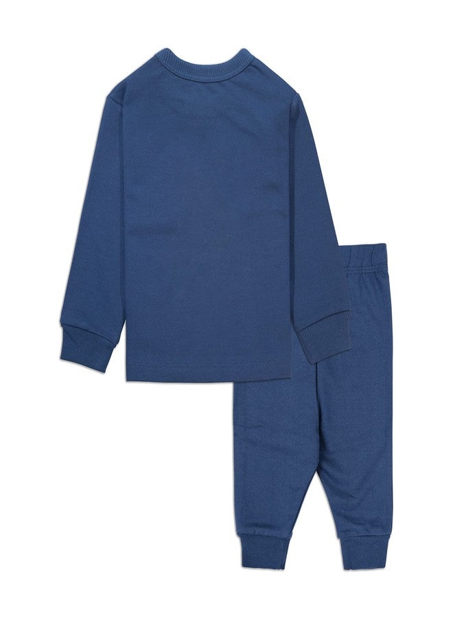 ARIEL Cotton Fleece Clothing Sets for Boys & Girls - Unisex Winter Navy Lion Clothing Sets Full Sleeve T-Shirt & Pant, Size- 12-18 Months - Image 2