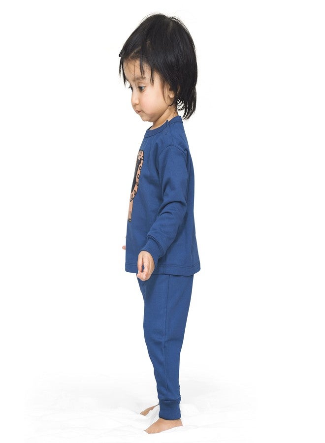 ARIEL Cotton Fleece Clothing Sets for Boys & Girls - Unisex Winter Navy Lion Clothing Sets Full Sleeve T-Shirt & Pant, Size- 12-18 Months - Image 5
