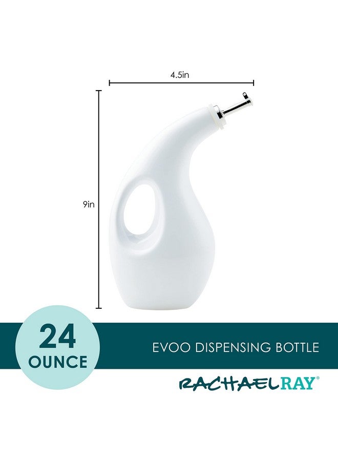 راتشل راي زجاجة توزيع زيت الزيتون البكر الممتاز والخل من راشيل راي، مزودة بفوهة، سعة 24 أونصة، لون أبيض - Image 2