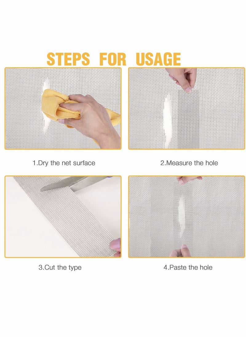 Generic - Window Screen Repair Set, 2 Pieces Durable Adhesive and Waterproof Fiberglass Mesh Tape - Image 1