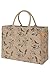 KAF Home KAF Home Jute Market Tote Bag with Birds Print, Durable Handle, Reinforced Bottom and Interior Zipper Pocket, Generous  - Image 2