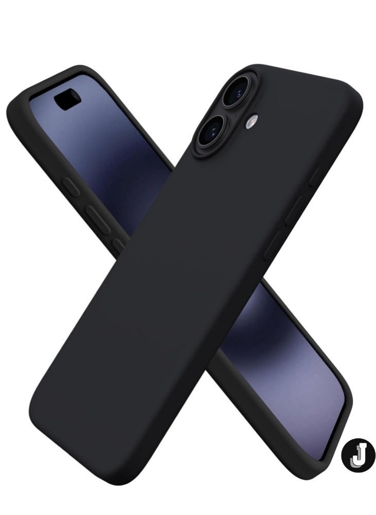 JAJEEK "Premium Soft Liquid Silicone Case for iPhone 16 Plus – Silky Soft Touch Full-Body Protective Bumper (Black)" - Image 1