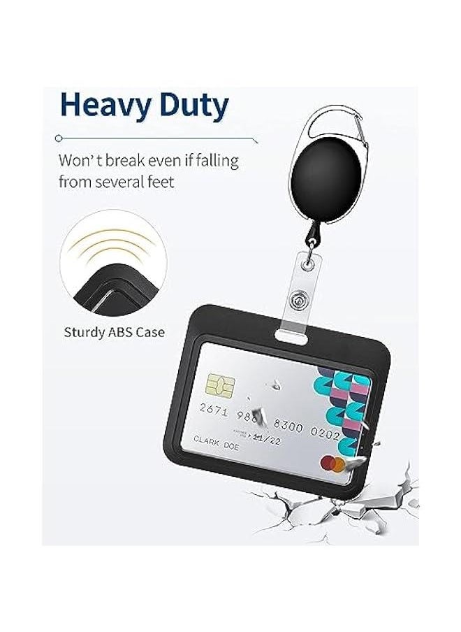 Generic Sliding ID Badge Holder, Black Horizontal Plastic Card Case, with Clear Window Card Protector Pouch, for Office, School ID, Proximity Key Cards, Driver’s Licenses and Passes (6 Pcs)  - Image 4