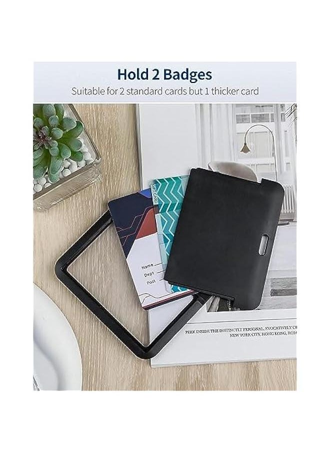 Generic Sliding ID Badge Holder, Black Horizontal Plastic Card Case, with Clear Window Card Protector Pouch, for Office, School ID, Proximity Key Cards, Driver’s Licenses and Passes (6 Pcs)  - Image 3