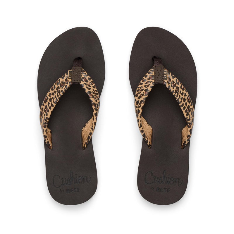 Reef Cushion Breeze Womens Flip Flop, Ultra Soft Cushion Footbed, Arch Support, Leopard, 8 - Image 4