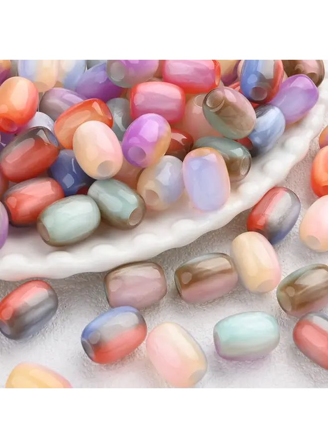 Mixed Color Quicksand Magic Resin Bucket Beads 20pcs Gradient Pastel Keychain Phone Chain - Image 1