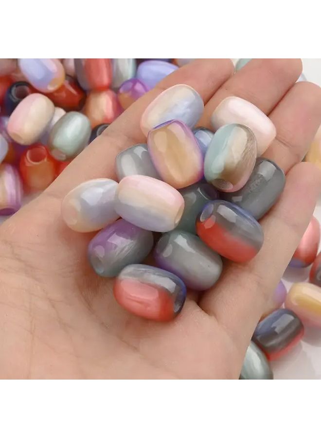 Mixed Color Quicksand Magic Resin Bucket Beads 20pcs Gradient Pastel Keychain Phone Chain - Image 2