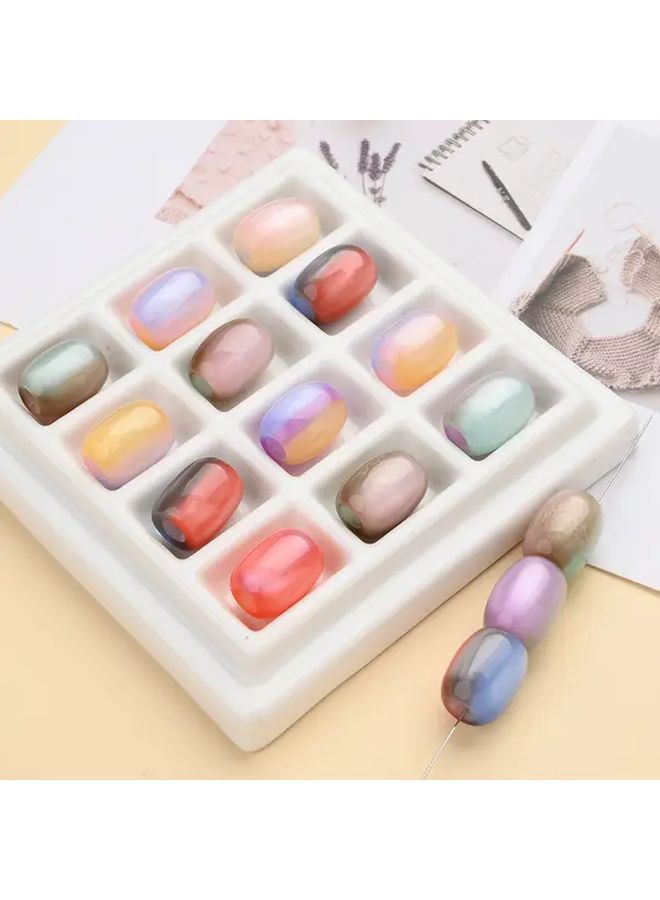 Mixed Color Quicksand Magic Resin Bucket Beads 20pcs Gradient Pastel Keychain Phone Chain - Image 3