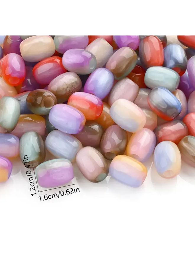 Mixed Color Quicksand Magic Resin Bucket Beads 20pcs Gradient Pastel Keychain Phone Chain - Image 4
