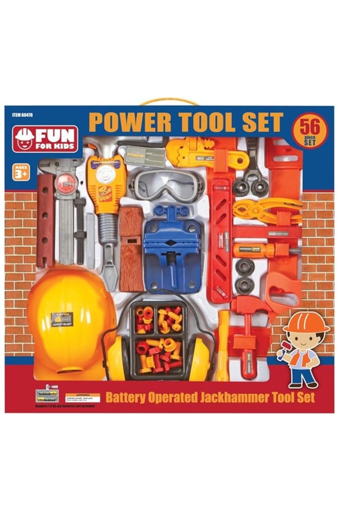 ميجا تولز 🔧 مجموعة أدوات ورشة الأطفال العملاقة – 56 قطعة لتعليم وإلهام الإبداع - Image 1