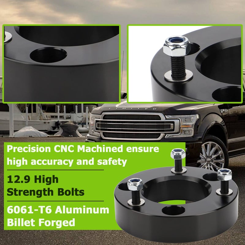 PROEZE 2" Front Leveling Lift Kits for 2004-2026 F150, 2 inch Forged Front Strut Spacers Leveling Kits Compatible with 2004-2026 F150 2WD 4WD - Image 5