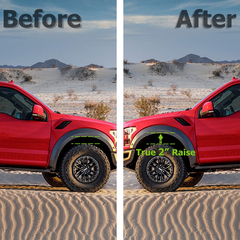 PROEZE 2" Front Leveling Lift Kits for 2004-2026 F150, 2 inch Forged Front Strut Spacers Leveling Kits Compatible with 2004-2026 F150 2WD 4WD - Image 3
