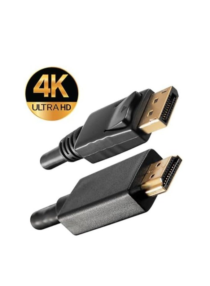 Reacon DisplayPort to HDMI Cable – 4K@30Hz Gold-Plated DP to HDMI Cable for PC, Laptop, TV, Projectors, and Monitors (5.0 Meters) - Image 2