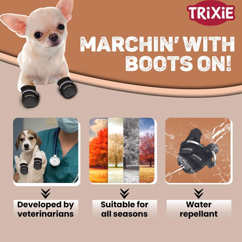 Trixie Walker Care Comfort Protective Boots for Dogs, Walking Shoes, Paw Protector for Dogs, Supports Paw Healing, Hook and Loop Fasteners, Black, 4pcs (XXL) - Image 5