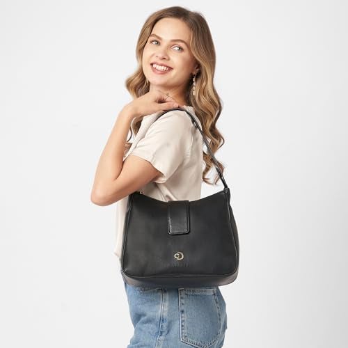 Caprese Irina Medium Hobo Bag for Women with Shoulder Strap | Stylish, Versatile Handbag for Everyday Use | Perfect for Casual Outings, Work, Travel, and Special Events | Spacious Design (Black) - Image 2