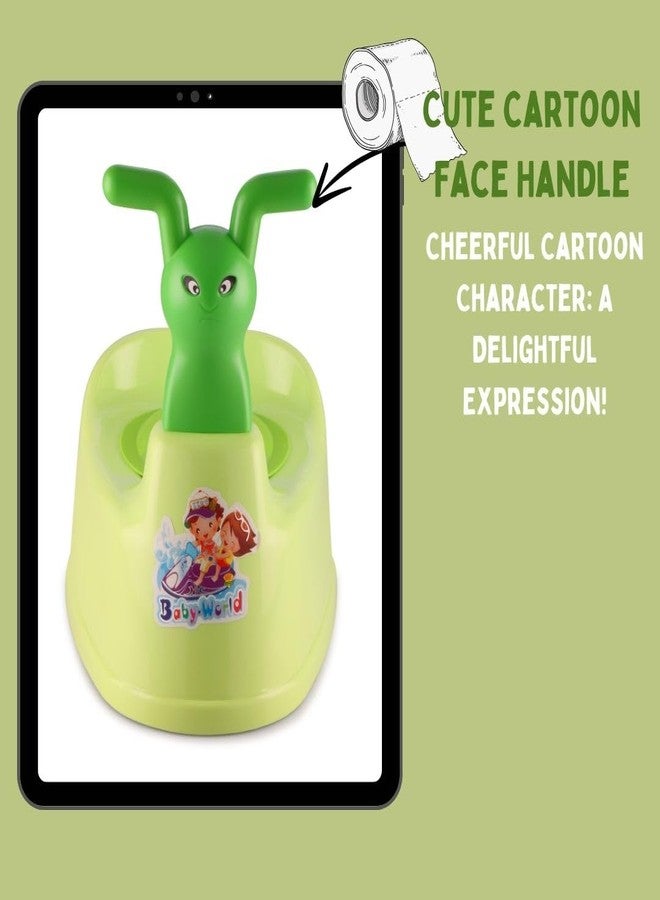 Zerya Potty Toilet Trainer Seat/Chair with Lid and High Back Support for Toddler Boys Girls (Age 7 Months to 3 Years) (Green) - Image 3