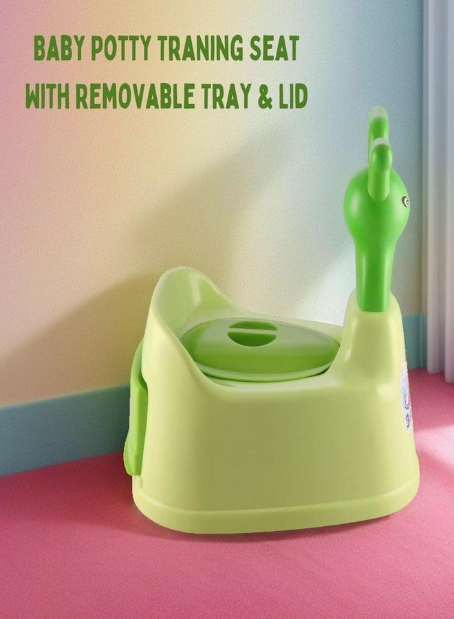 Zerya Potty Toilet Trainer Seat/Chair with Lid and High Back Support for Toddler Boys Girls (Age 7 Months to 3 Years) (Green) - Image 4
