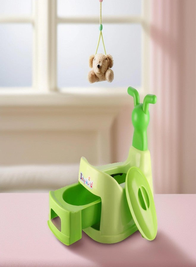 Zerya Potty Toilet Trainer Seat/Chair with Lid and High Back Support for Toddler Boys Girls (Age 7 Months to 3 Years) (Green) - Image 1