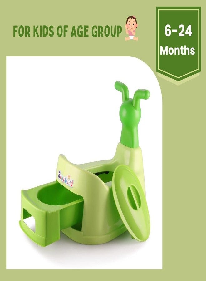 Zerya Potty Toilet Trainer Seat/Chair with Lid and High Back Support for Toddler Boys Girls (Age 7 Months to 3 Years) (Green) - Image 2