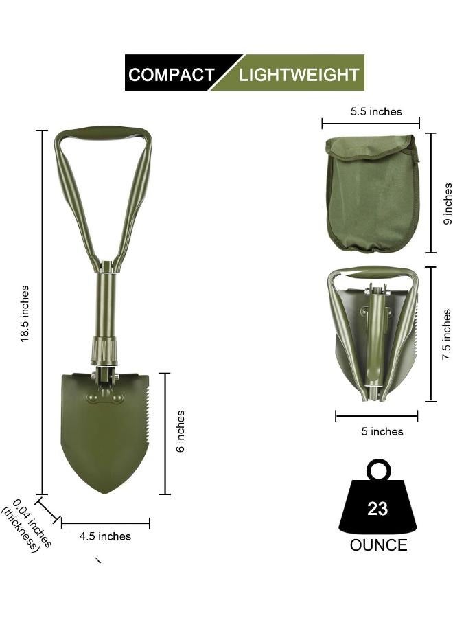 Collapsible Shovel, Heavy Duty Foldable Shovel, Camping Shovel and Pickax, Military Entrenching Tool for Gardening, Camping, Mud&Snow, Off Road, Portable Car Emergency kit BS-303G  - Image 2