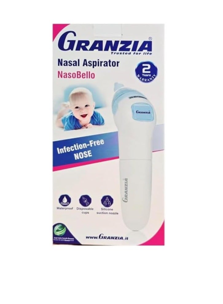 Granzia NasoBello Electric Nasal Aspirator for Kids - Electric Nose Cleaner for Kids with Silicone Nozzle, Waterproof and Easy to Clean, Includes Disposable Cups | Safe and Gentle Relief from Nasal Congestion - Image 1