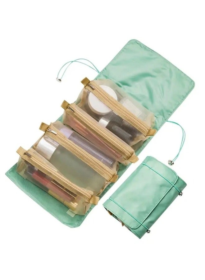 4 in 1 Multifunctional Foldable Portable Travel Cosmetic Storage Bag -Green - Image 2