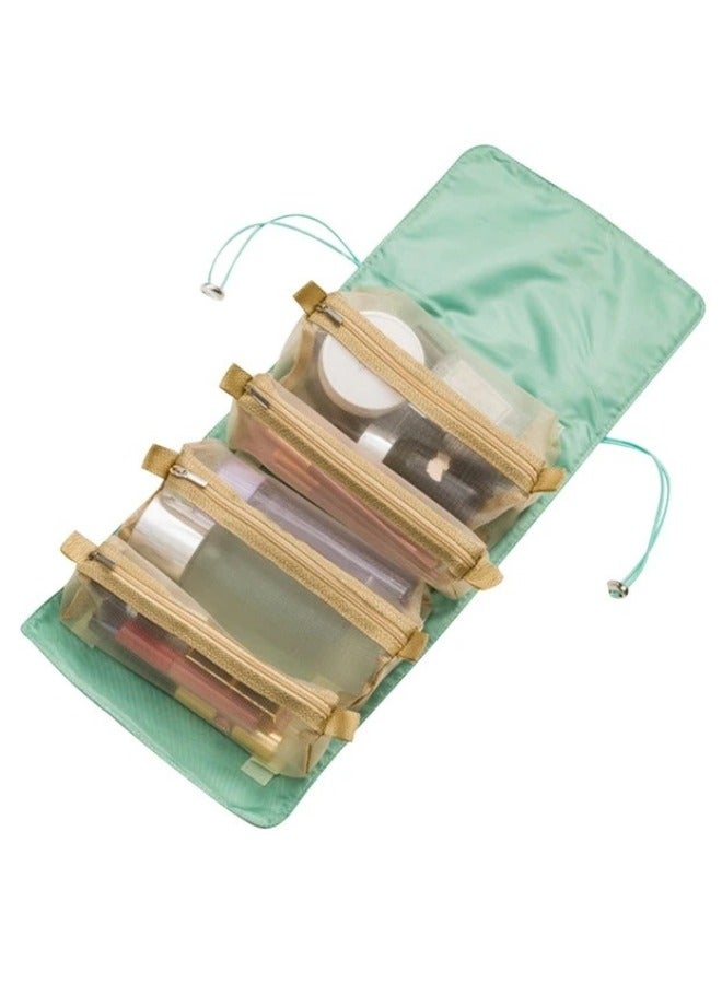 4 in 1 Multifunctional Foldable Portable Travel Cosmetic Storage Bag -Green - Image 5
