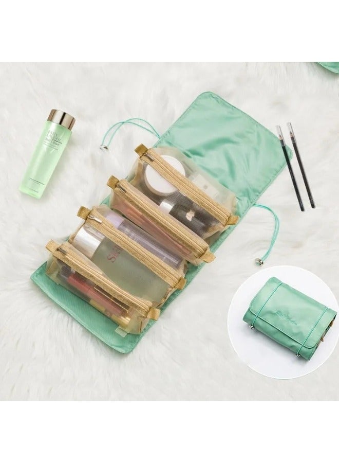 4 in 1 Multifunctional Foldable Portable Travel Cosmetic Storage Bag -Green - Image 3
