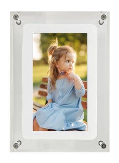 photo frame -7-inch acrylic digital photo and video frame, newest transparent design moving video frame, digital photo frame with 1GB built-in memory and 1000mAh battery