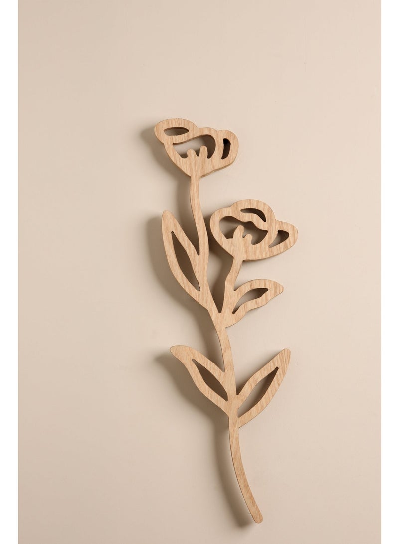 Words Co. Natural Wooden Flower Wall Art Rustic Scandinavian Design  – Swedish Wood - Image 1