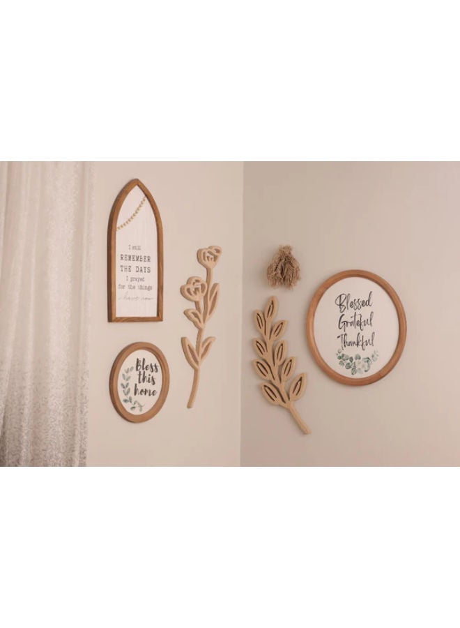 Words Co. Natural Wooden Flower Wall Art Rustic Scandinavian Design  – Swedish Wood - Image 3