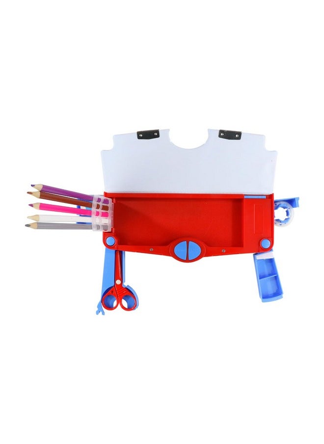 SMILY KIDDOS Smily Kiddos Multi Functional Pop Out Pencil Box for Kids Stationery for Children | 24.5 x 4 x 10cm | - Police Theme - Blue  - Image 2