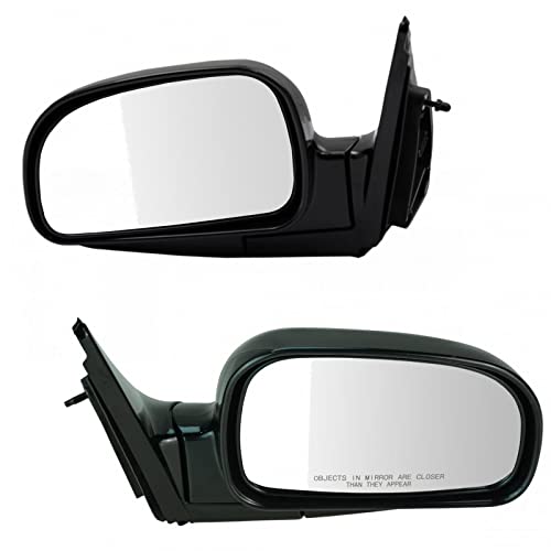 TRQ Driver & Passenger Side Mirror Set without Heat Compatible with 2001-2004 Hyundai Santa Fe HY1320137 HY1320147 HY1321137 HY1321147 - Image 1