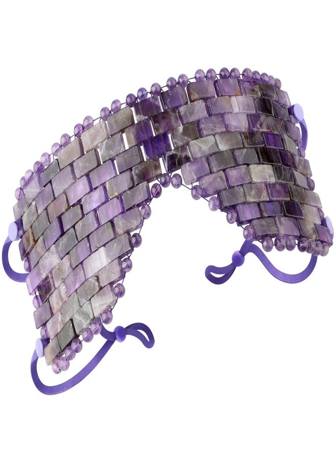 LazyGa Jade Eye Mask, Amethyst Crystal Eye Mask with Ear Strap for Face 100% Natural Gemstone Jade Sleep Mask for Hot & Cold Anti Aging Therapy - Image 1